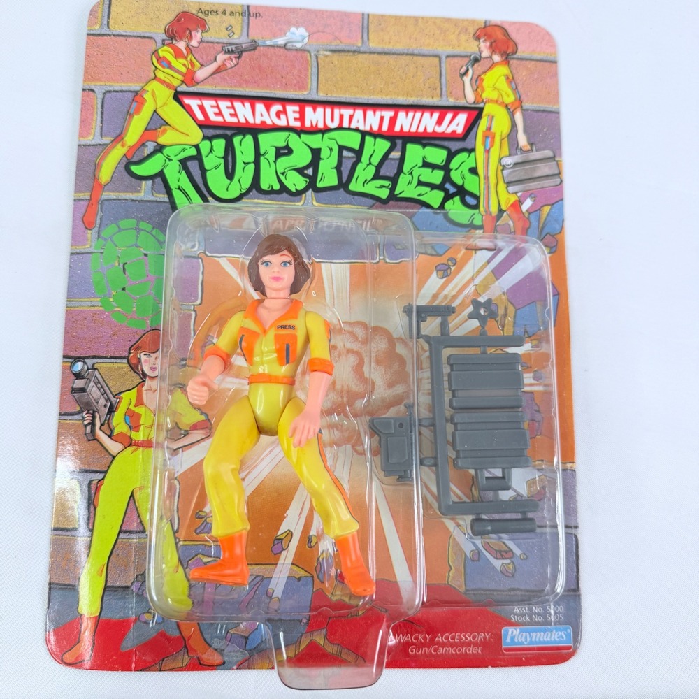 Vintage 1990 TMNT April O'Neil Action Figure Playmates 5005 New on Card